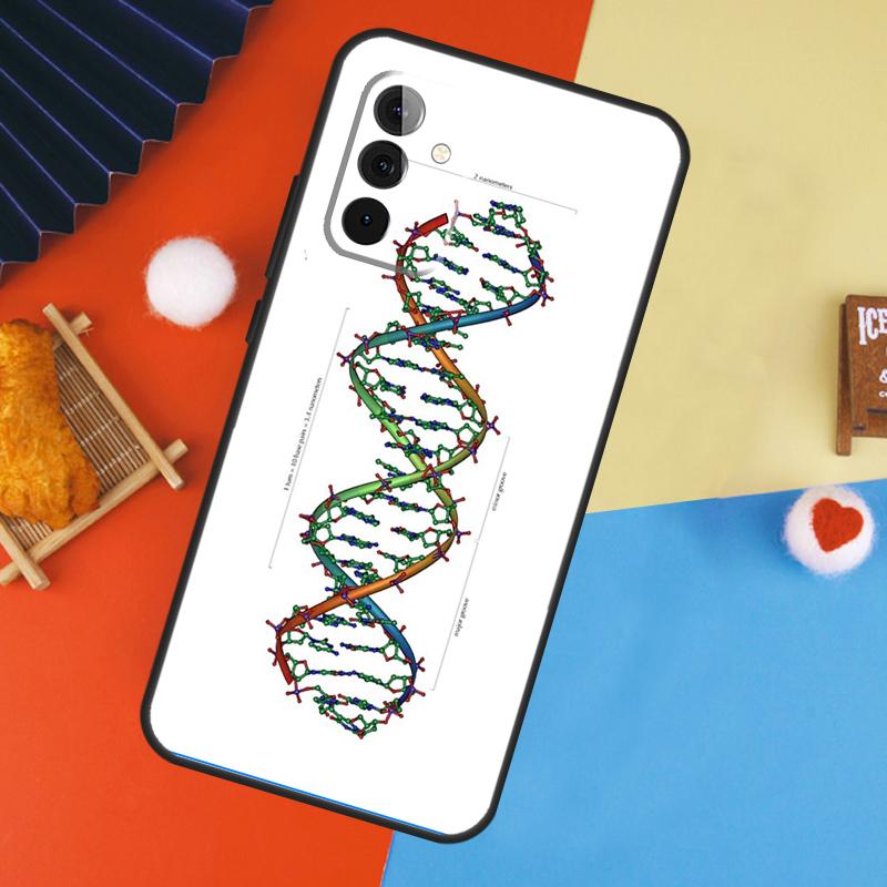 Retro DNA Science Illustration Cover For Samsung Galaxy A15 A25 A35 A55 A52 A32 A12 A14 A34 A54 A51 A71 A53 A33 A13 Case