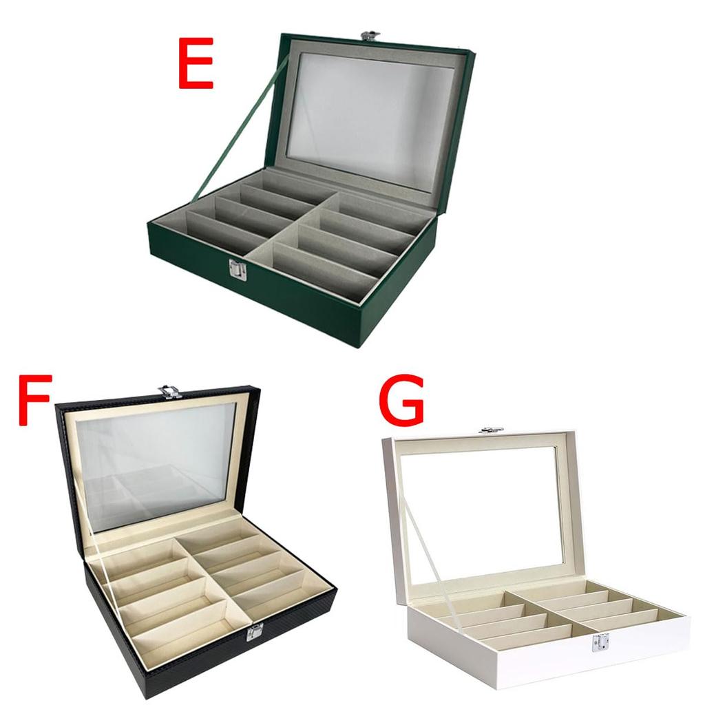KON Glasses Box Glasses Sunglasses Storage Case Accessories Collection Case Storage 8 Pieces G White