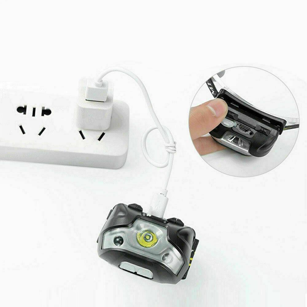 Camping LED Lamp Intelligent Sensor Headlight USB Headlamp Torch Head Light Flashlight