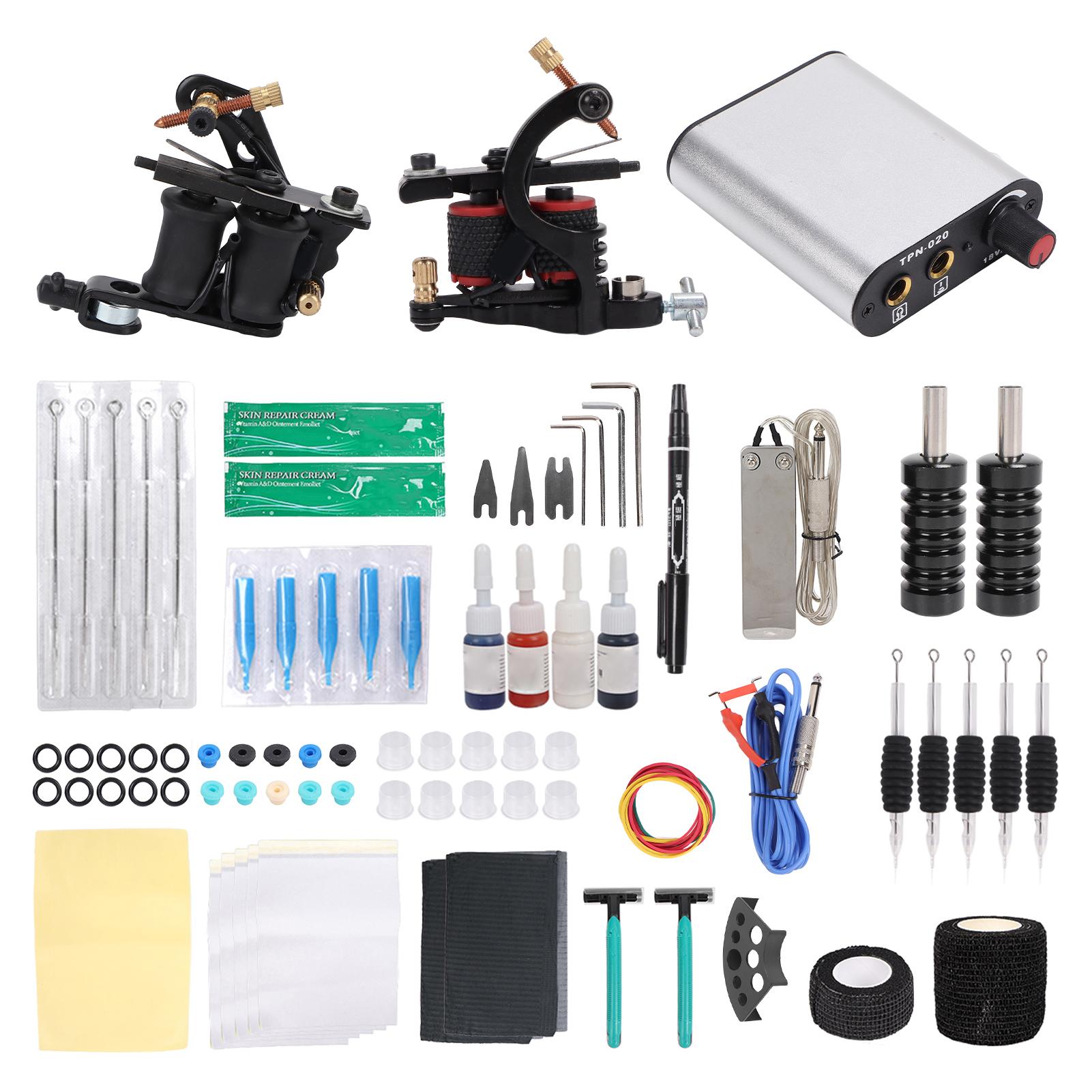 

Профессиональный набор для татуировки с катушкой, блок питания для татуировки, переводная бумага, набор для практики кожи 90‑265VUS US Plug