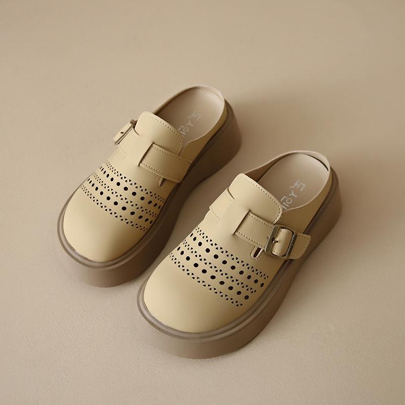 

Женские универсальные повседневные шлепанцы с мягкой подошвой, с вырезами, нескользящие, летние 2025, тапочки с открытой пяткой для улицы, крутые тапочки для ленивых 40 абрикосовый