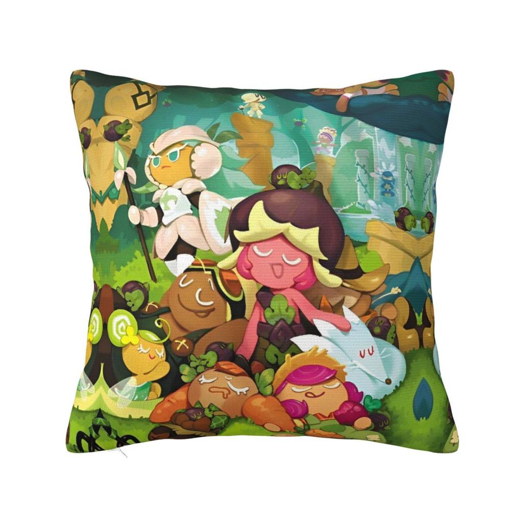 Black Pearl Cookie Pillow Case Cookie Run Kingdom Cushion Covers Customized Polyester Decor Pillowcover for Home 4545cm