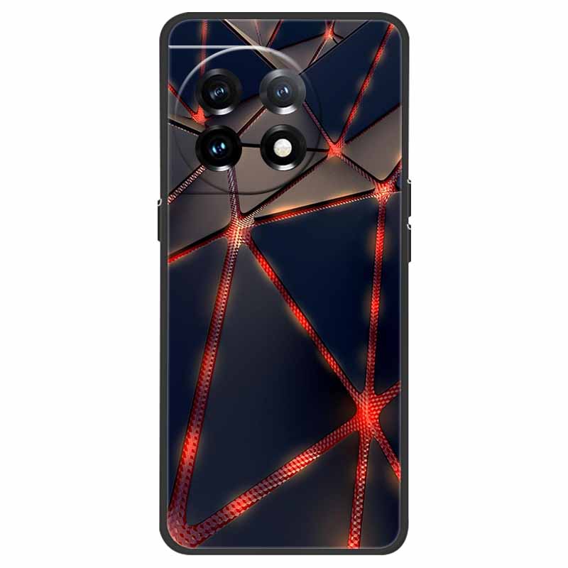 For OnePlus 11 5G Case One Plus 11R Flower Marble Black Bumper Soft TPU Silicone Cover for OnePlus 11 / 11R 5G Phone Cases Capas