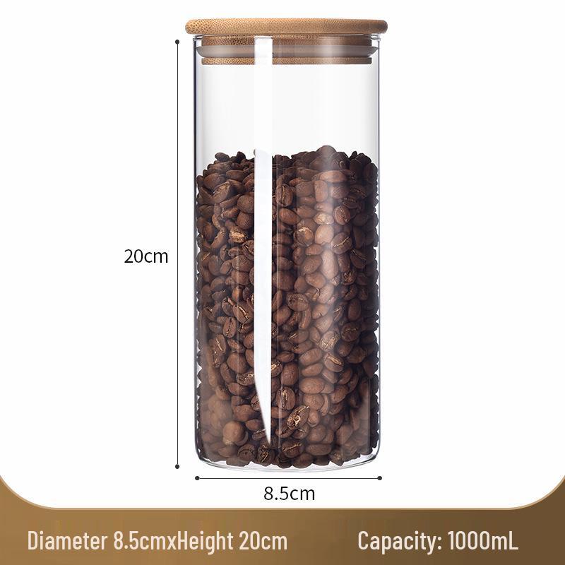 Transparent Sealed Glass Jar for Grains, Cereals, Dried Fruits, Tangerine Peel, and Tea.