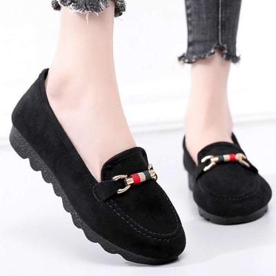 Old North Cloth Shoes Women's Single Shoes Black Hotel Work Shoes Flat Shoes Soft-soled Doudou Shoes Non-slip Casual Mother Shoes