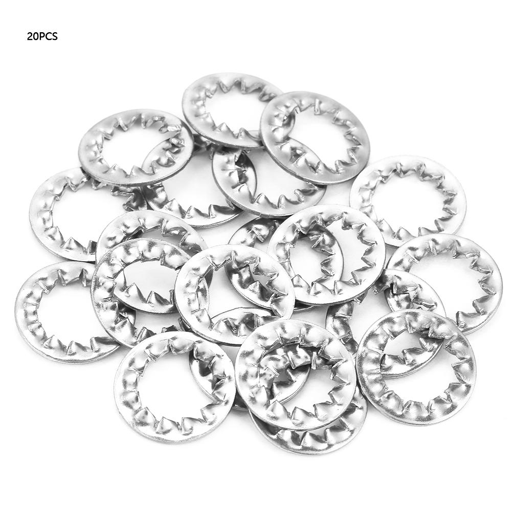 

20pcs Stainless Steel Serrated External Toothed Lock Washer Flat Tool Set M12