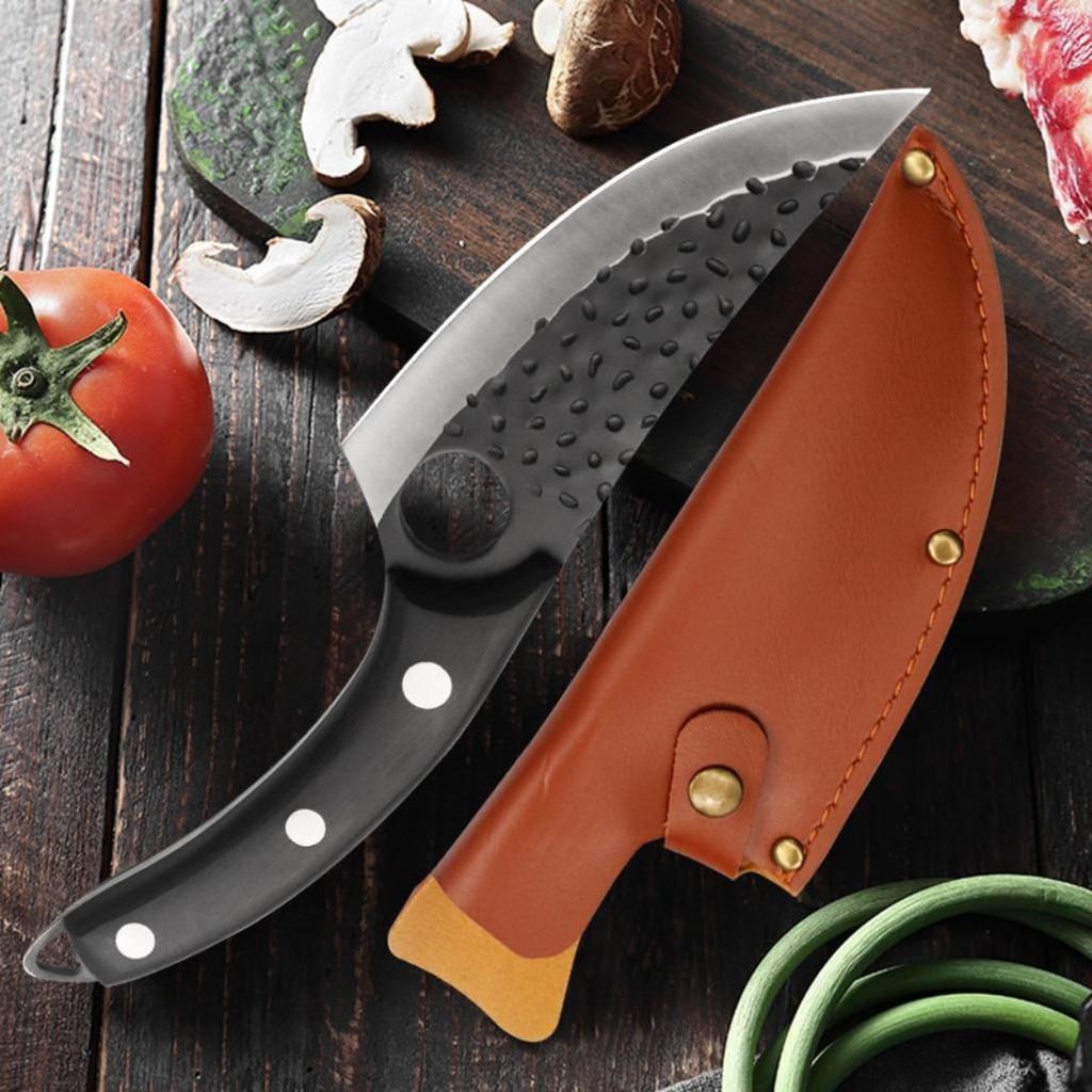 Three-piece Set Stainless Steel Utility Knife Boning Knife Chef Knife for Cooking Small Pocket Kitchen Knife with Sheath