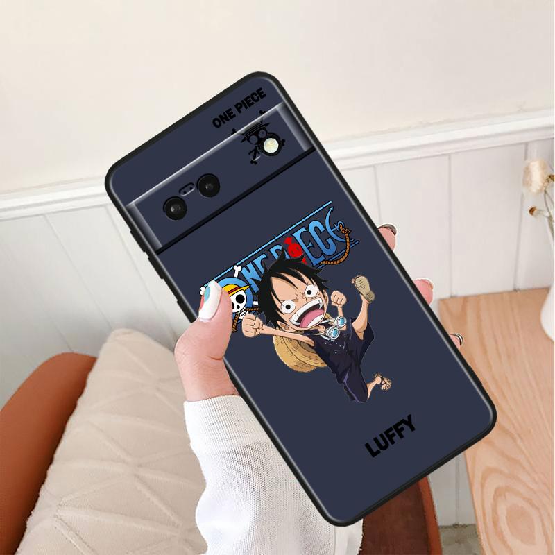 Ones-Pieces Luffys Stoßfeste Hülle Für Google Pixel 8 7A 6A 5A 5 4 4A XL Pro 5G Schwarze Handyhülle Weiche Fundas Capa Handyhülle
