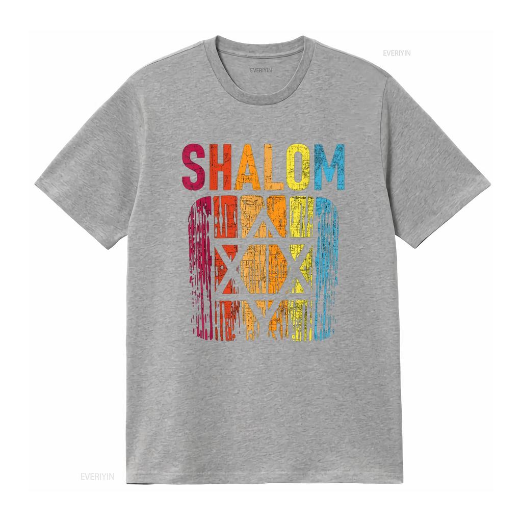 Shalom Retro Star Of David Jewish Peace Hebrew Israelites T Shirt vintage Washed Soft Casual designer clothes Slightly