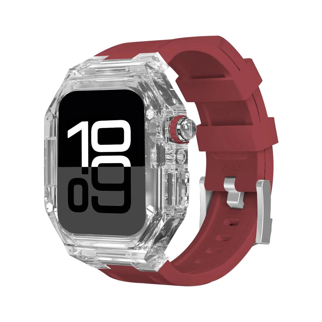 PC Case+Silicone Band for Apple Watch Series 10 42mm 46mm Sports Unisex Bracelet for IWatch 10 46MM 42MM Transparent Case Straps