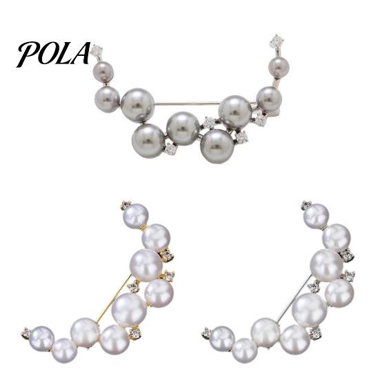 Brooch Pin, Curved Design Imitation Pearl Lapel Pin, Pearlescent Texture Badge for Coats Shirts Scarves Accessories