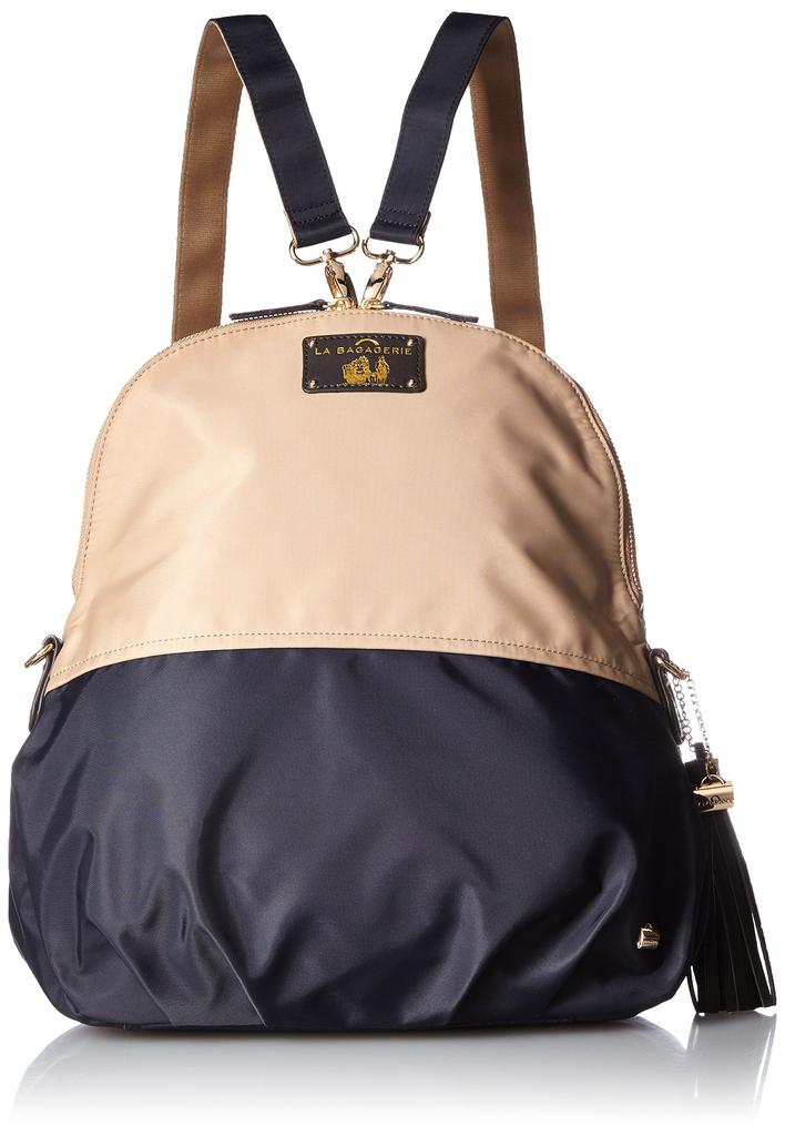 Waterproof nylon 3way bag Beige x Navy [Rabaga Jerry] B61-01-03