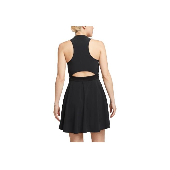 Nike Sleeveless V-Neck Dress With Cut-Out Back And Logo Women Dress Black DX1428-010