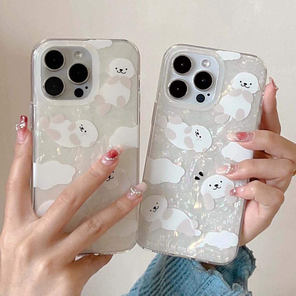 Ins Hund Schale Glänzende Cartoon Hülle Für Iphone 13 12 11 Promax 14 Pro Max Imd Welpe 2023 Laser Handyhülle Conque Capa