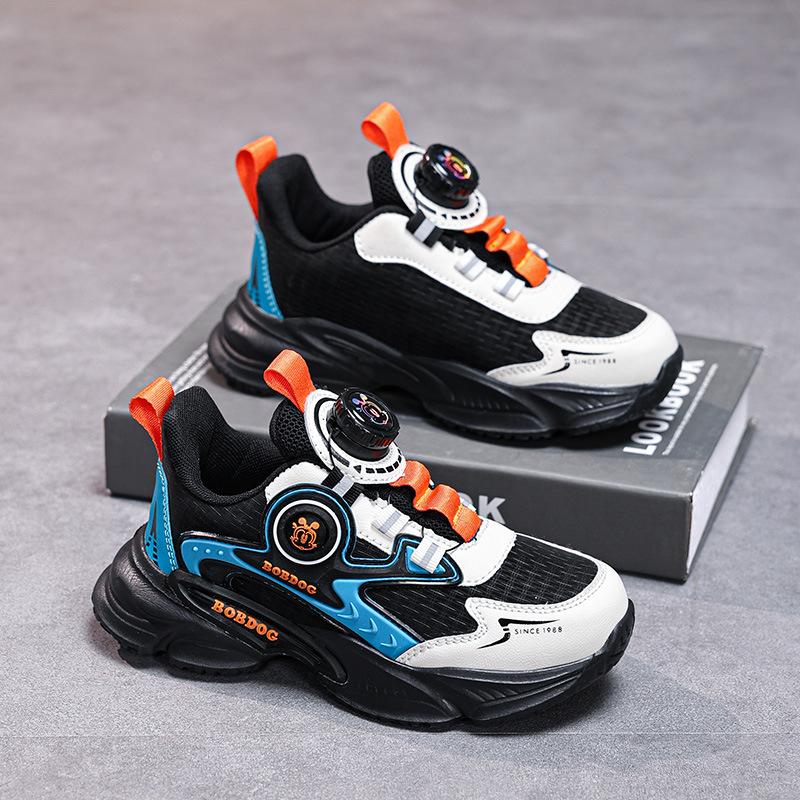 

Children s sports shoes 2025 autumn waterproof leather surface boys versatile casual shoes trendy wear-resistant running shoes 28