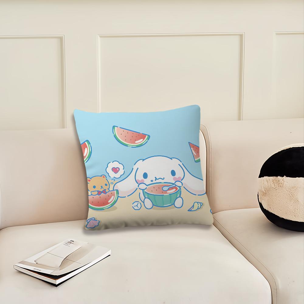 C-Cinnamoroll Cute Kawaii Cushion Cover Cushion Room Bedroom Headboard Sofa Living Backrest Nap Time Pillow Case