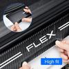 KLYE5 New Carbon Fiber Car Door Sill Sticker Threshold Side Anti Scratch Sticker For Ford FLEX Logo Waterproof Decal Car Accessories