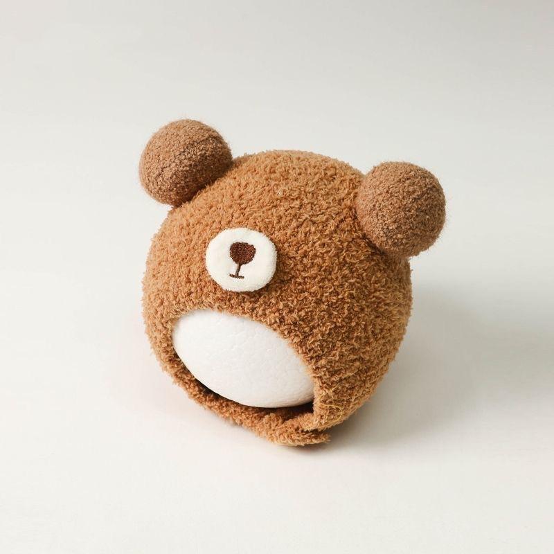 Soft Winter Plush Bear Ear Kids Hat Warm Windproof Multiple Colors For Toddlers Outdoor Daily Use