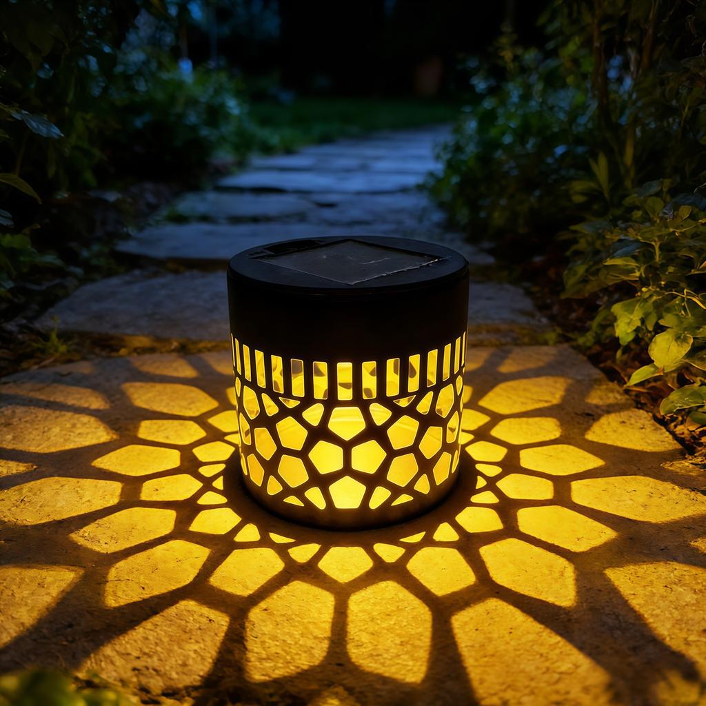 Outdoor Solar Garden Wall Light Decorative Lantern Metal Frame Solar Powered LED Light for Patio Pathway Yard Fence