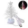 Mini Flashing LED Christmas Tree Top Light Colorful Fiber Optic Christmas Tree Night Light Home Party Decorations Gifts