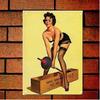 Pin Up Girl With Weights Retro Metal Sign Wall Decor