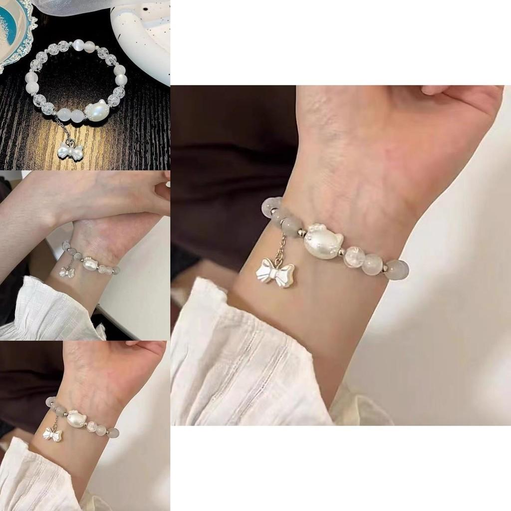 And Sweet Cute Heart Charm Bracelet Diy Handmade Cat Eye Gift Stone