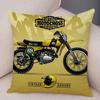 Bunter Motorrad Kissenbezug Dekor Vintage Stil Motorradrennen Kissenbezug Weicher Plüsch Kissenbezug für Sofa Zuhause Auto 45x45cm