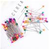100Pcs Dressmaking Pins Colorful Round Pearl Head Needles Straight Sewing Pins For DIY Sewing Embroidery Patchwork Positioning