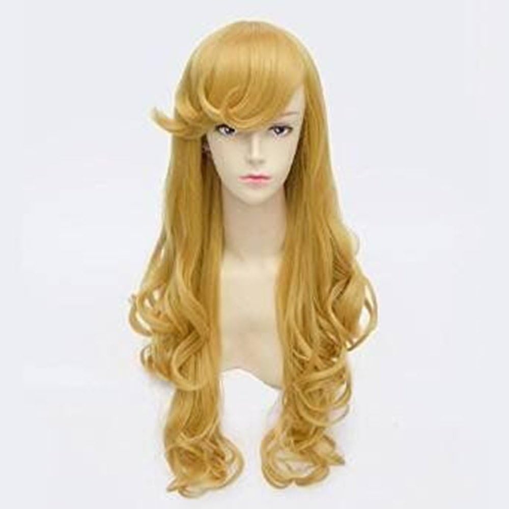Nightbaby Princess Peach Sleeping Beauty Aurora Cosplay Costume and Wig Set (Women's XL)