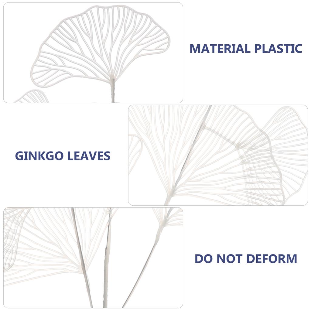 2 Pcs Simulated Ginkgo Decorative Plant Wedding Supplies Artificial Shrub Photo Props Fake Lifelike Simulation