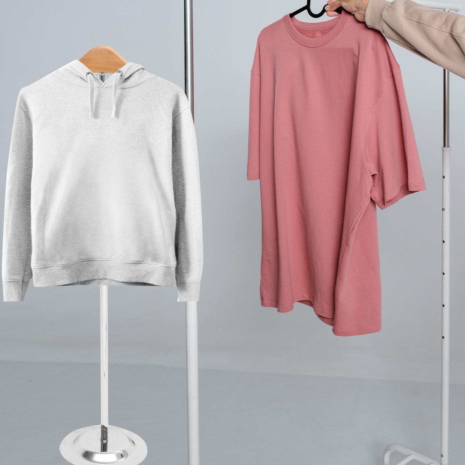 

Adjustable T Shirt Display Stand Stainless Steel T Shape Clothes Rack Portable Flexible Shoulder Stand Retail Display 79X39X17.5CM