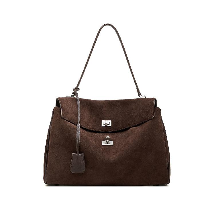 

Большая матовая мягкая женская сумка Высококлассная винтажная сумка через плечо на одном плече из натуральной кожи Сумка подмышку Большая вместимость Сумка-тоут для通勤 36*13*26