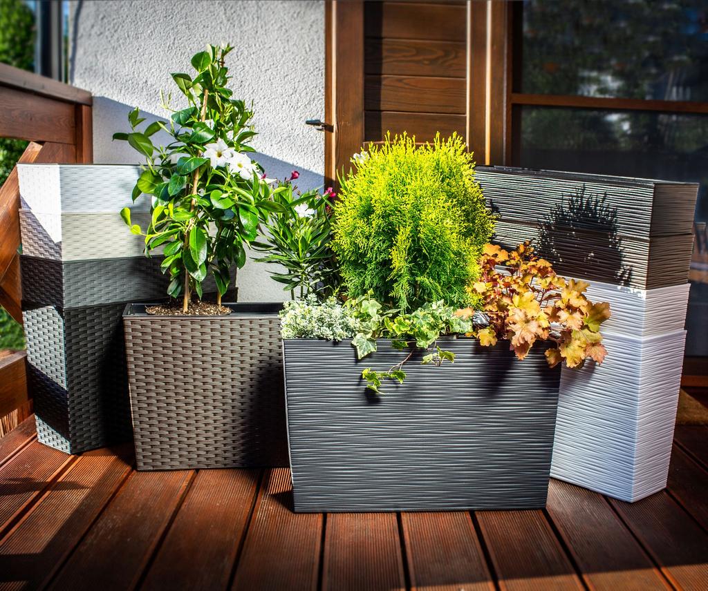 KADAX Flowerpot Flowerpot + Insert Garden Flowerpot Tall Terrace 19x56cm
