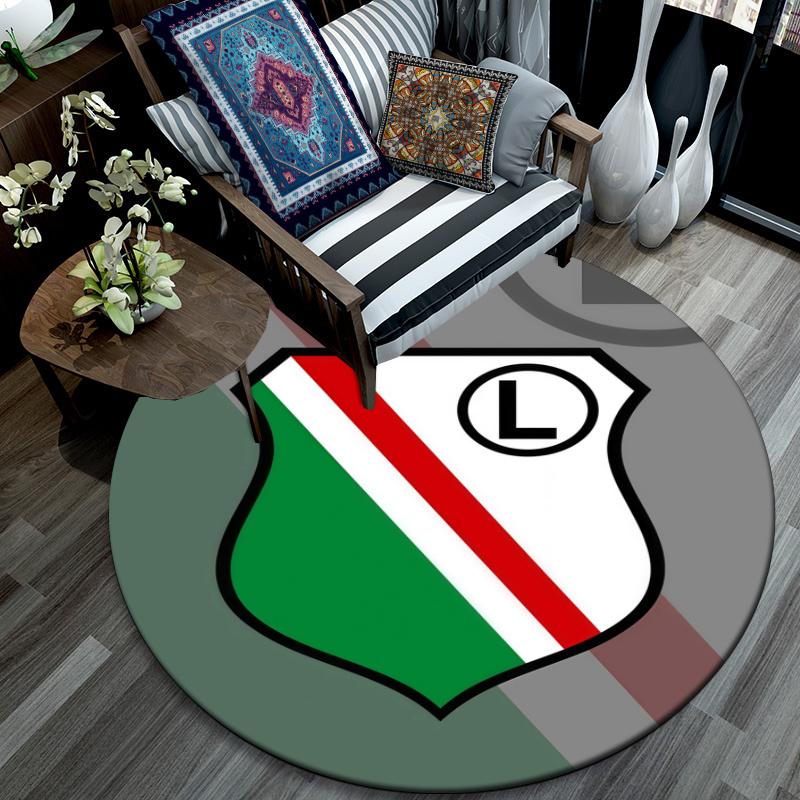 Legia Warsaw pattern round rug,Carpet Rug for Living Room Bedroom Playroom ,Non-slip Floor Mat,Holiday Gifts and Birthday Gifts.
