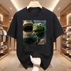 Dark Humor Frog Shark Graphic Funny Meme Tshirt Unisexs Clothing Fashion Tshirts Cotton Casual Short Sleeve T Shirts Streetwear