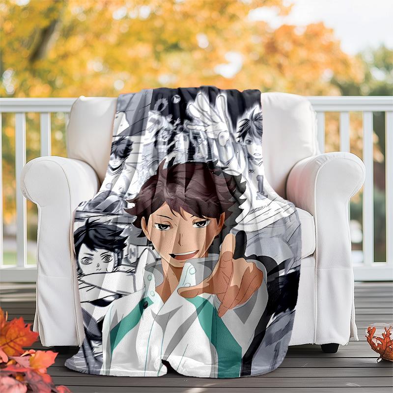 1pc Oikawa Tooru2 Theme Blanket - Digital Print, Polyester, Cozy for All Seasons, Perfect for Outdoor, Camping, and Travel