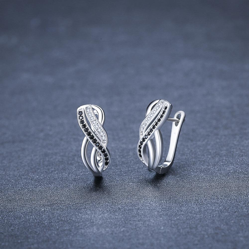 Black Awn Brincos de argola pretos femininos