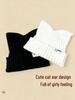 Women's Korean Fashion Cat Ear Wool Hat – Large Head Circumference, Knitted for Warmth, Shows Smaller Face, Perfect for Autumn & Winter