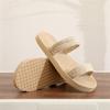 Ethnic Style Imitation Straw Weaving Travel Imitation Hemp Bottom Women's Cool Slippers Han Chao Outer Wear One-word Fashion Beach Girls Slippers