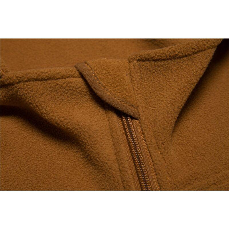 Frühlings-Winter-Fleecejacke mit Kapuze, taktische Herren-Fleecejacke mit durchgehendem Reißverschluss, winddicht, mit Kapuze, warmer Arbeitsmantel