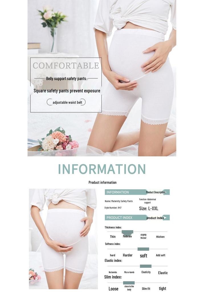 Maternity High Waist Summer Safety Shorts - Lightweight, Anti-Exposure, Fashionable Base Layer for Pregnant Women