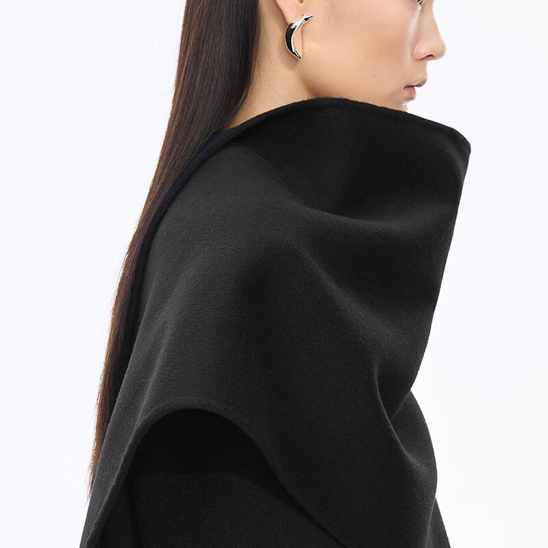 JNBY Loose Fit Wool & Cashmere Blend Scarf Collar Coat