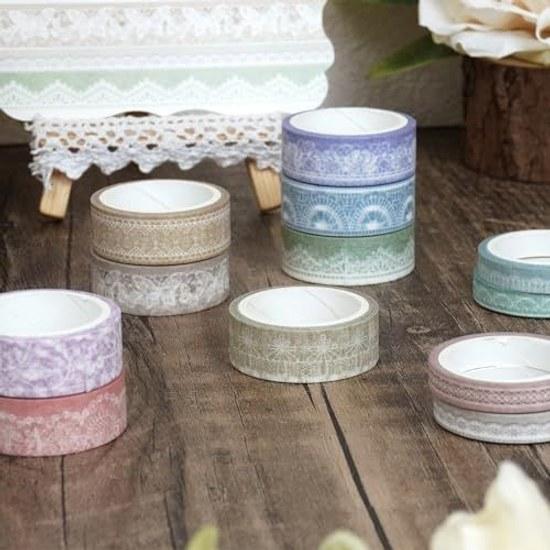 YUBBAEX Volume 12 Race Masking Tape Set Retro Print Washi ArtDIY CraftBullet Journal SuppliesPlannerScrapbookCard Gift Wrapping