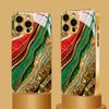 High-end Marble Gilded Tempered Glass Phone Case For iPhone 17 Pro Max 16 15 14 Plus 11 12 13 Pro Max 16E 17Air Protection Cover