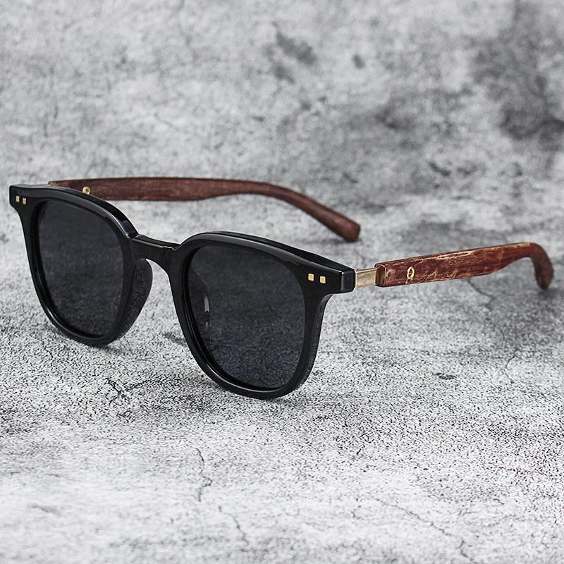 New Arrival Vintage Wooden Frame Sunglasses Classic Brand UV Protection Coating Lens Driving Eyewear for Men Women