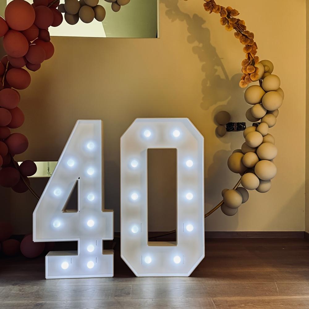 2 Stück DIY 73cm Digitales Licht mit Weißem Licht 3D KT-Platte Digitales Modell Geburtstag, Jubiläumsparty Dekoration, 18 Jahre, 20 Jahre