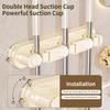 Bathroom Row Non Perforated Mop Holder Suction Cup Wall Mounted Storage Rack Broom Clip Home Storage Supplies