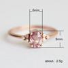 Bestseller Rosa Zirkon Prinzessinnenring mit ovalem simuliertem Diamanten - Europäischer & Amerikanischer Stil Kupferschmuck