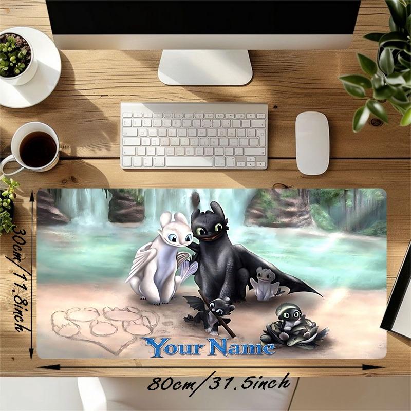 Custom 1Pc Fantasy Dragon Family Personalized Mouse Pad Non Slip Rubber Waterproof Desk Mat Stitched Edge Gaming Office Xmas Gift