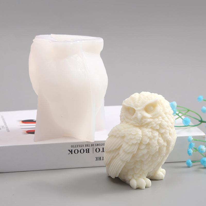 Large Owl Silicone Molds 3D Cute Owl Scented Candle Soap Plaster Crafts Resin Mold DIY Animal Decorative Art Making Tools
